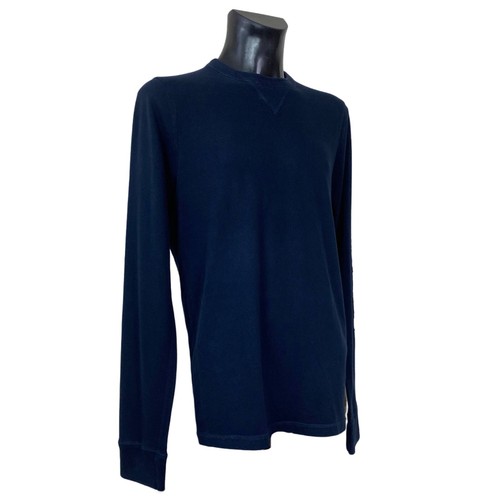 ABERCROMBIE AND FITCH RETRO LOOK NAVY BLUE MUSCLE FIT SWEATSHIRT. SIZE: LARGE - Picture 3 of 7
