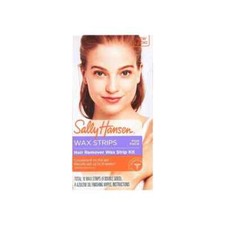 Sally Hansen Wax Strips Hair Remover Wax Strip Kit for Face 18 Strips  4 Wipes