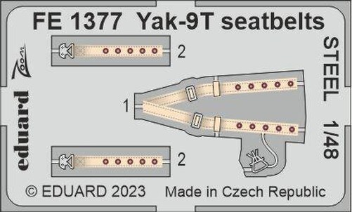 Eduard Accessories Fe1377 - 1:48 Yak-9T Seatbelts Steel 1/48 Zvezda - New