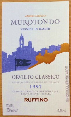 ITALY MUROTONDO Orvieto Class 97 Tenimenti RUFFINO wine labels wine label wine label wine label label label
