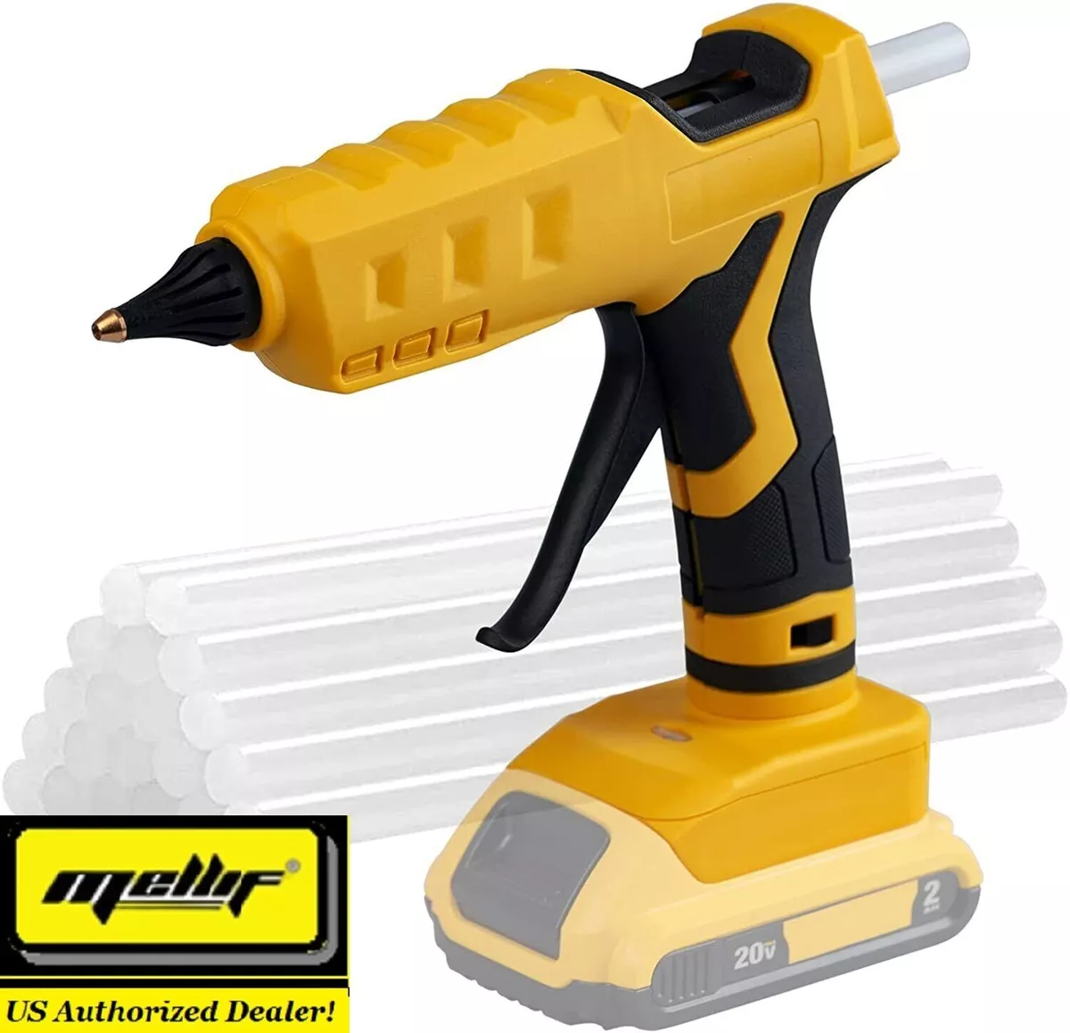 Mellif Cordless Hot Glue Gun Bare Tool for Dewalt 20V Bare Tool 20 Glue  Sticks