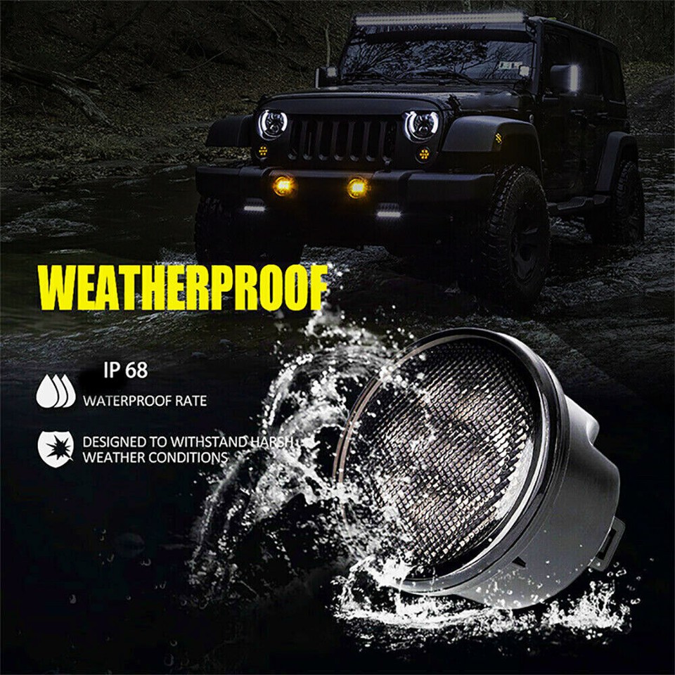 7" LED Headlights+4" Fog Lights+Turn Lamp Combo 07-18 For Jeep Wrangler ...