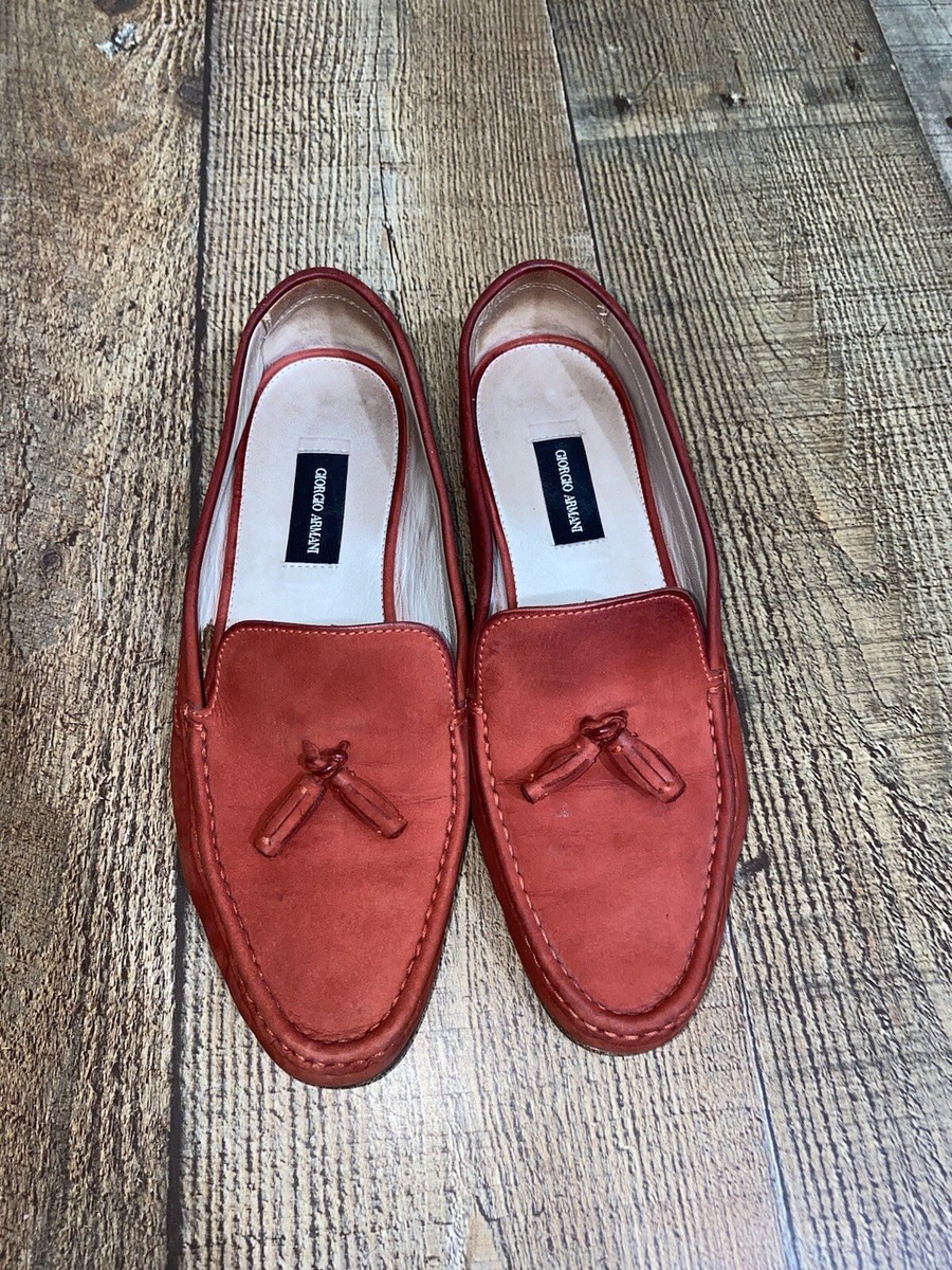 Giorgio Armani Sz 36 1/2 Tassels Shoes Loafers Leather Italy Soft