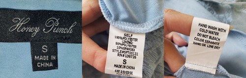 Honey Punch Ladies Light Blue Mesh Embroidered Lace Crop Top Short Sleeve Sz.S - Picture 6 of 12