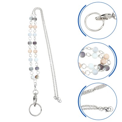  ID Cards Chain Retractable Badge Clip Testifying Lanyard Necklace Tag