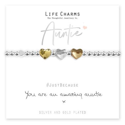 Life Charms Armband - TANTE - ''Du bist eine tolle Tante '' - Geschenk verpackt