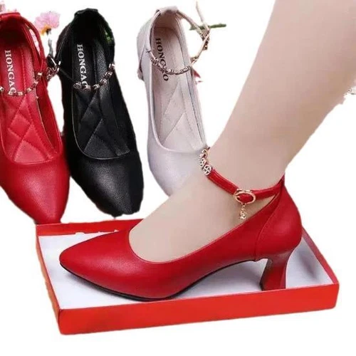 NEW WOMENS LADIES STRAP MID HEEL CASUAL SMART WORK PUMP COURT SHOES Gifts UK - Picture 6 of 12