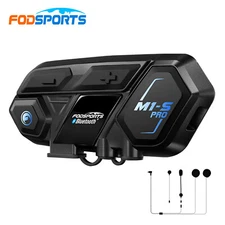 M1-S Pro Motorcycle Helmet Intercom Bluetooth Headset 10 Riders 2000m Interphone