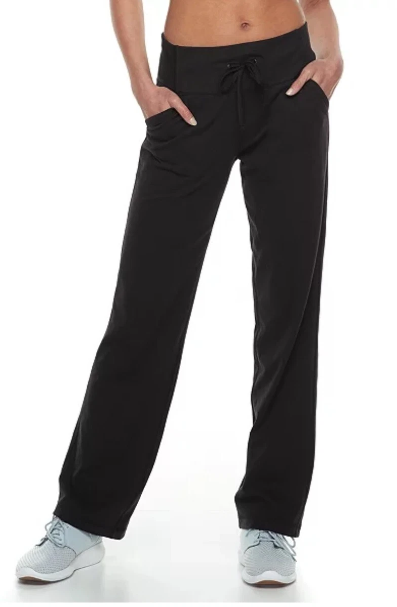 Tek Gear straight leg pull-on pants NWT womens XXL petite 2XL PXXL black $36