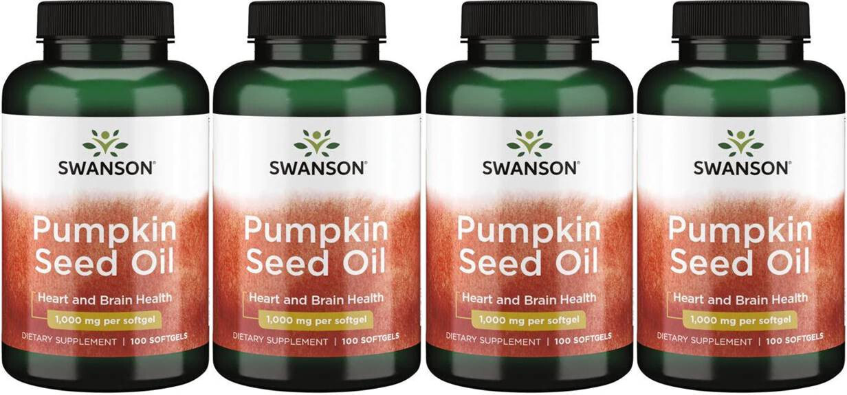 Swanson Pumpkin Seed Oil 1000 mg 400 Sgels Heart Brain Prostate Health