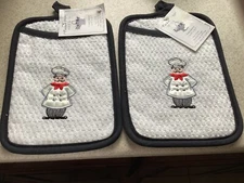 Fat chef pocket pot holder set of 2 new mint