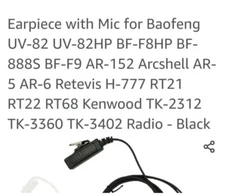 2 Pin Walkie Talkie Earpiece Headset Earphone For BAOFENG/BAOJIE/WEIERWEI Radio