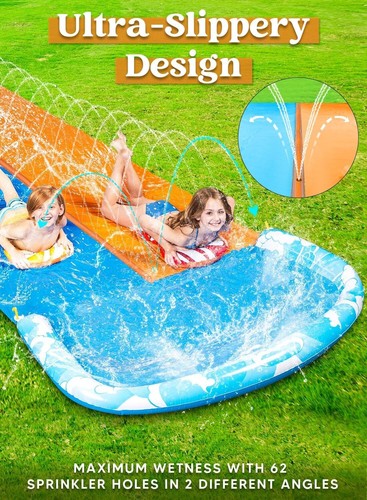 JOYIN 20ft x 62in Slip and Slide Water Slide with 2 Bodyboards, Summer Toy | AU - Picture 3 of 8