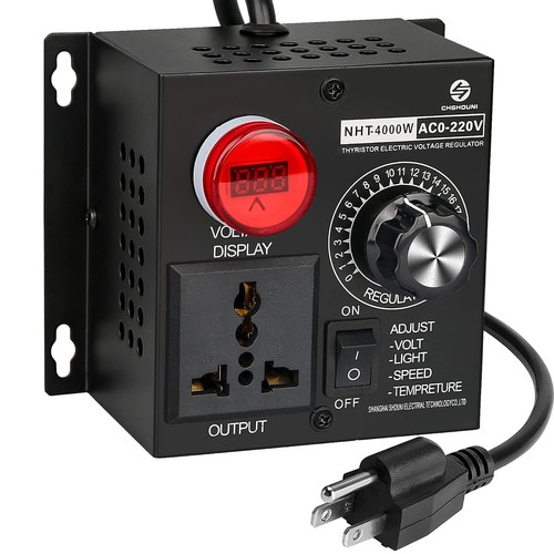 AC Variable Speed Controller, 120V~220V 15A 4000W SCR Voltage Controller for ...