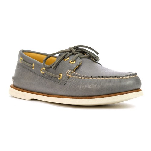 Charcoal Soft Leather Boat Shoes 