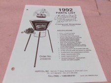 HOFFCO MISTER SHRED COMPOST SHREDDER 1992 PARTS LIST