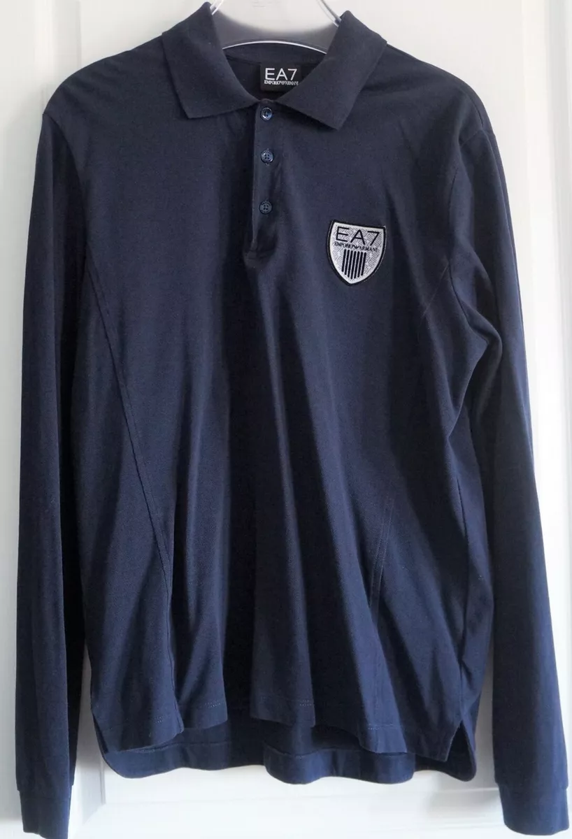 MENS EMPORIO ARMANI EA7 CR7 BLUE SLEEVE POLO SHIRT SIZE XL WORLD 2022 | eBay