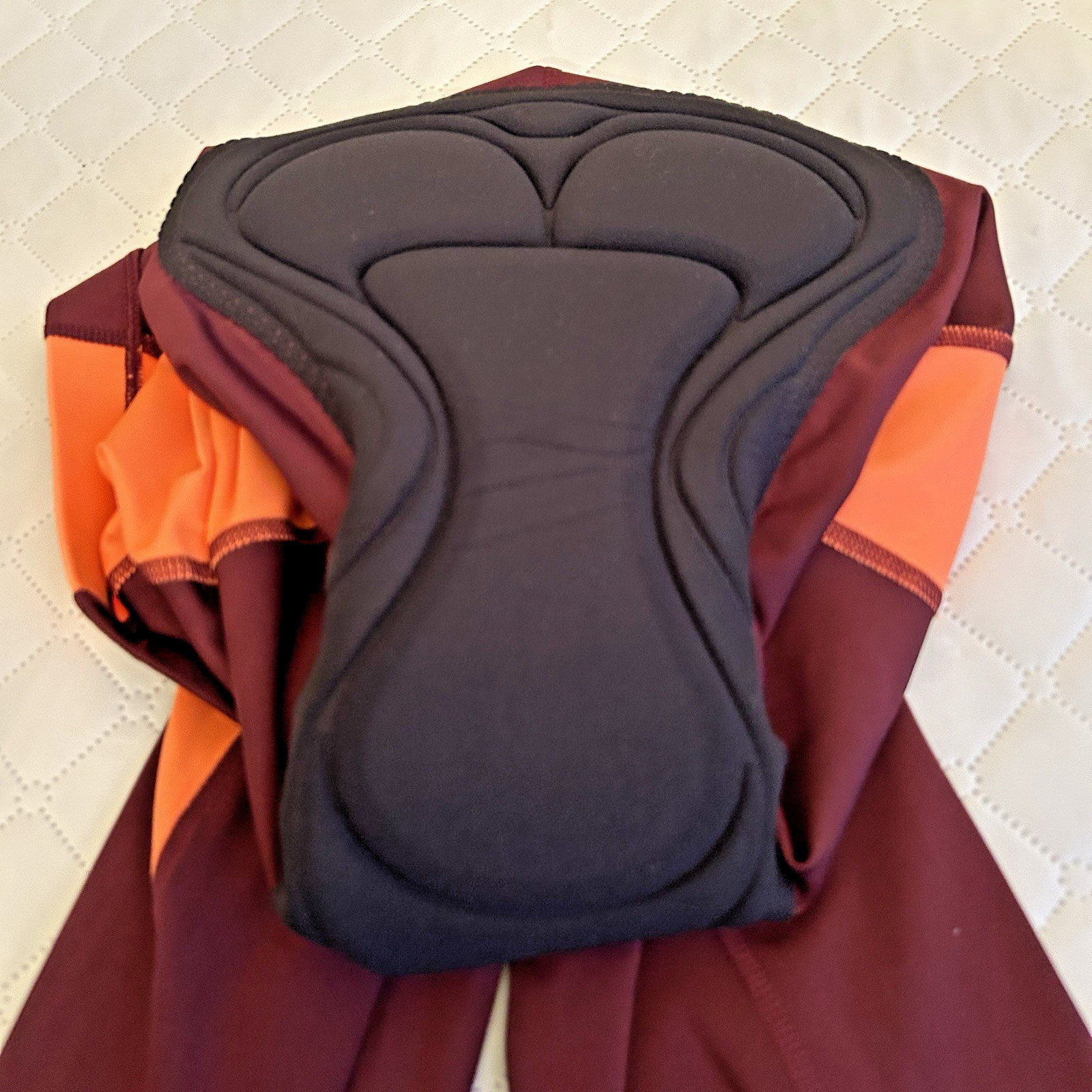 Xersion Padded Cycling Leggings Full Length High Rise Women Small Maroon UPF NWT