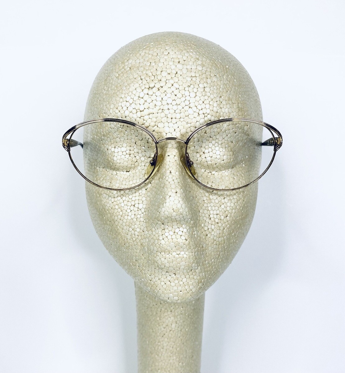 Vtg Christian Dior Gold Black Metal Oval Acetate Glasses