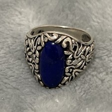 Carolyn Pollack Southwestern Sterling Oval Lapis Lazuli Filigree Ring 8