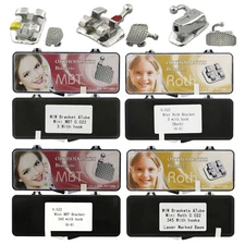 Dental Orthodontic Bracket Mini Braces & Buccal Tube MBT Roth 022 3/345 hook 6-6