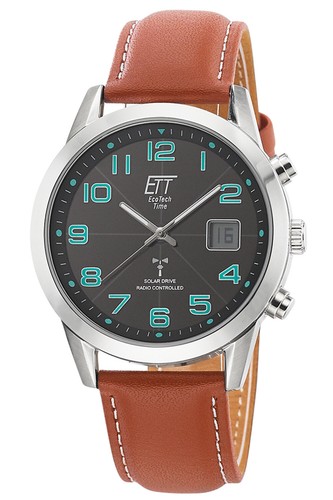 ETT Eco Tech Time Funk-Solaruhr pour Hommes Basic Braun / Noir EGS-11499-22L