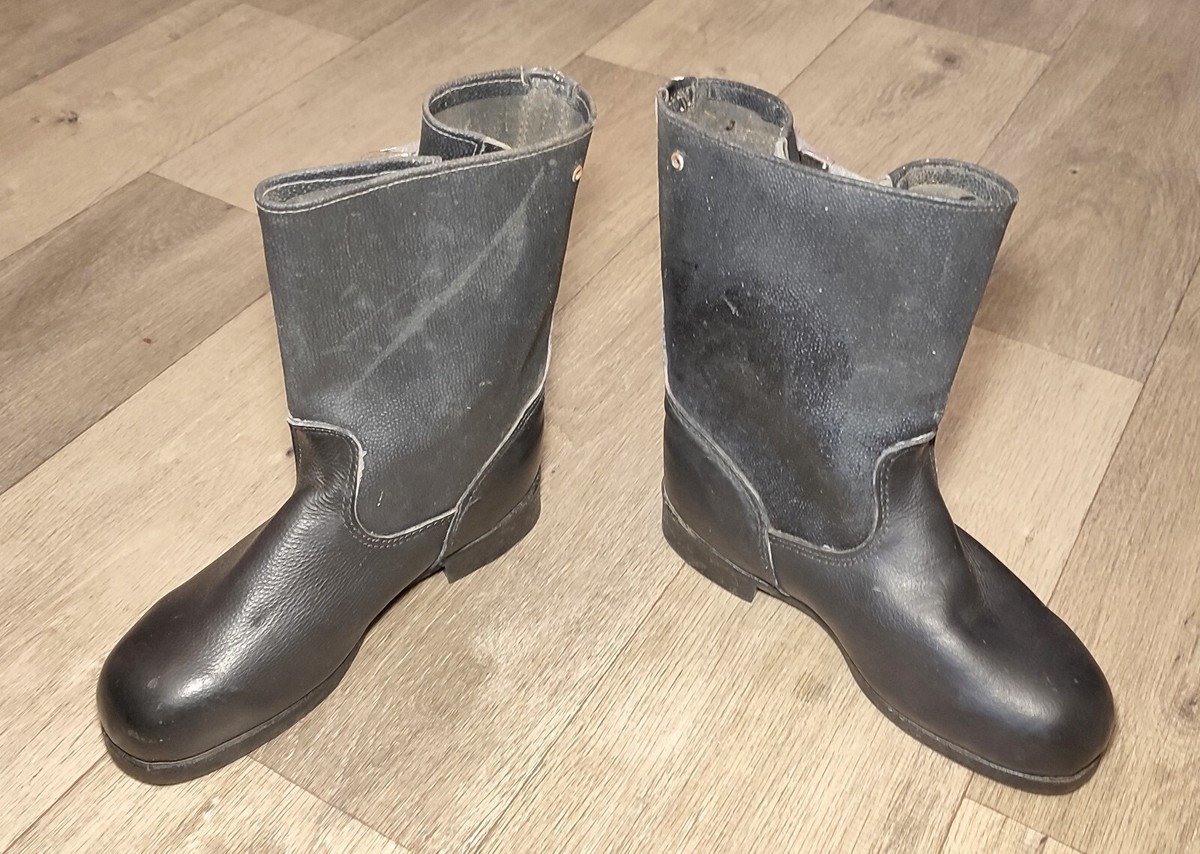 Soviet Russian Uniform Leather Boots Sapogi Tarpaulin Kirzy size