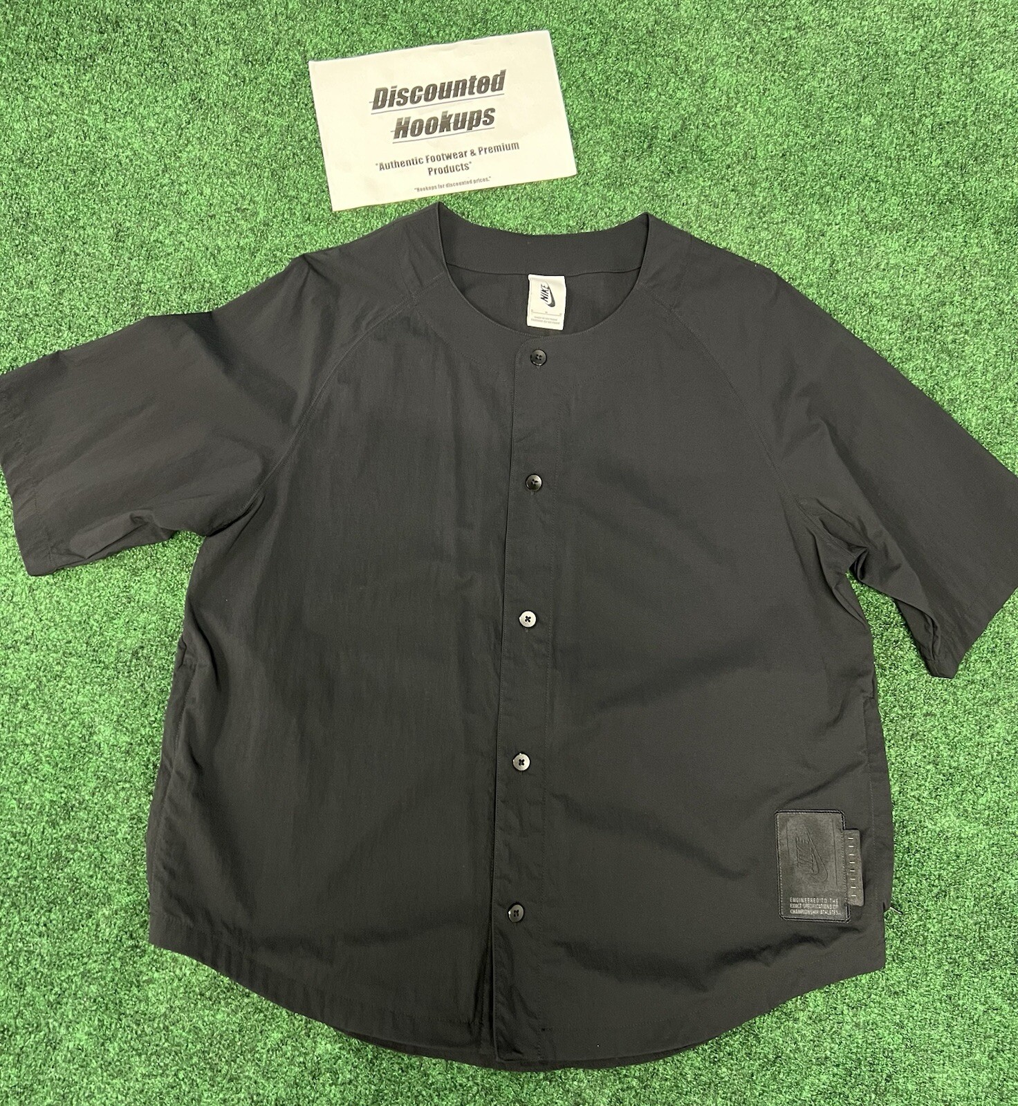 NikeLab Essentials Black Baseball Jersey Top Wome… - image 1