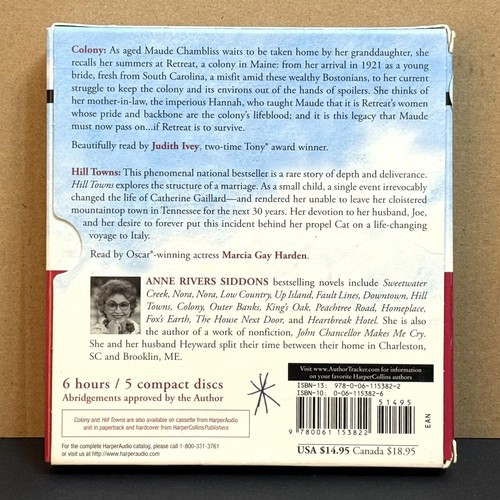 Anne Rivers Siddons COLONY & HILL TOWNS Hörbuch CD 5 Compact Discs GEKÜRZT - Bild 2 von 5