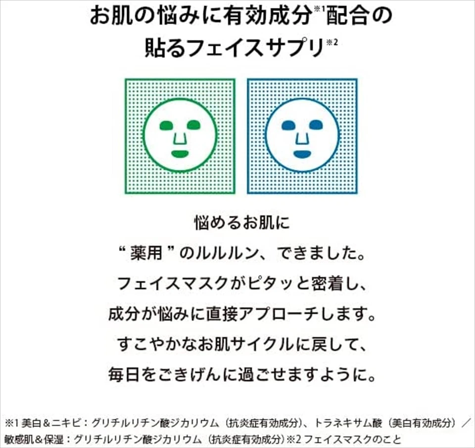 LuLuLun medicated Face Mask Moisturizing Skin Condition 4 Packs of 1sheet - Image 3 of 4