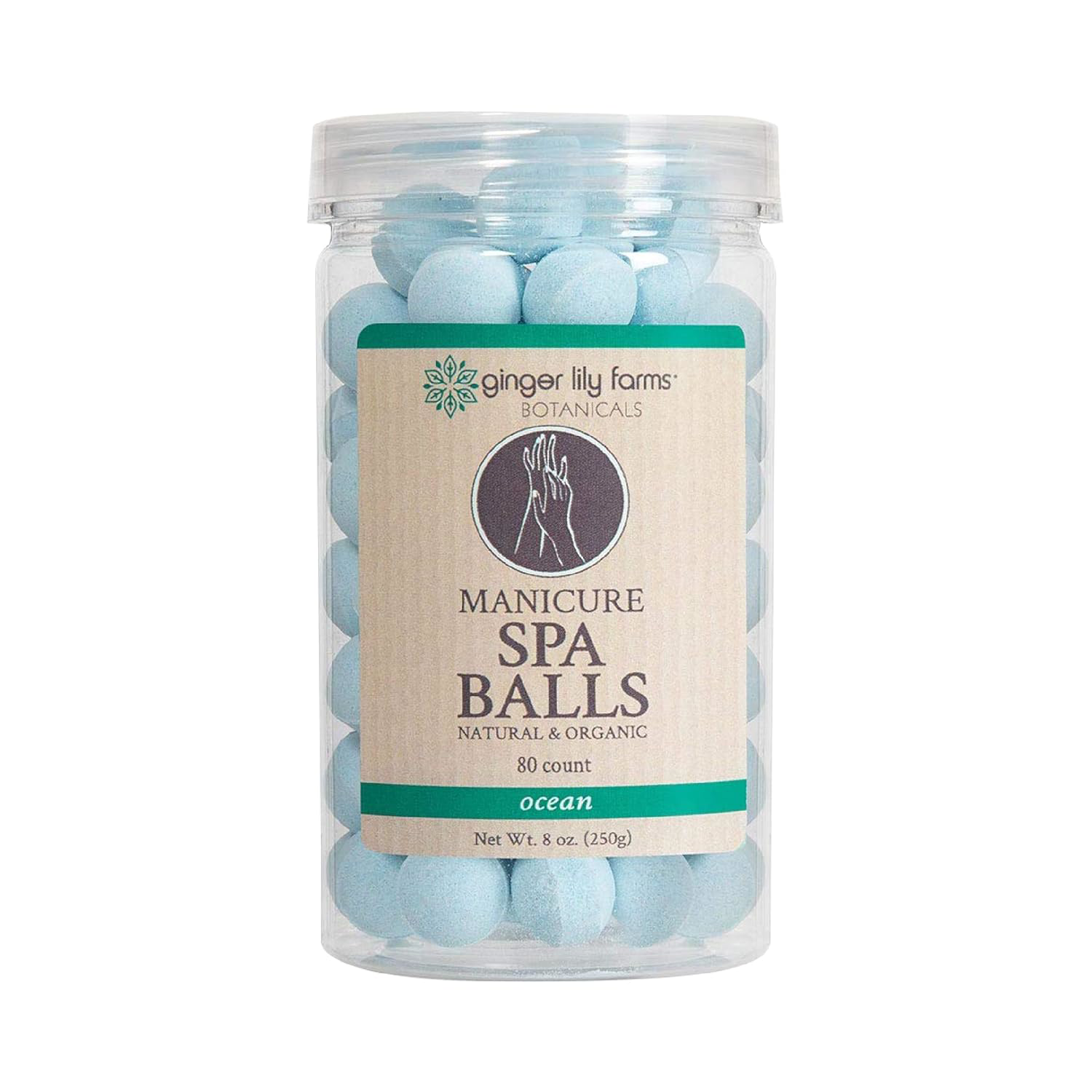 Ginger Lily Farms Botanicals Manicure Spa Balls Ocean, Manicure Soak Balls and 8