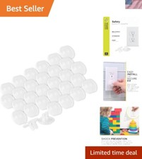 Child Safety Outlet Covers - Clear Plug Covers for Electrical Safety, 30 Count