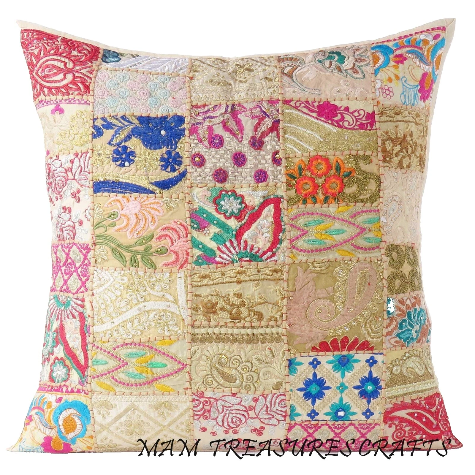 Patchwork Brown 100% Cotton Home Décor Pillows