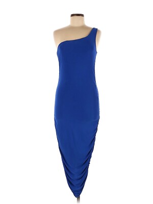 Fashion Junkee Royal Blue One Shoulder Midi Dress M