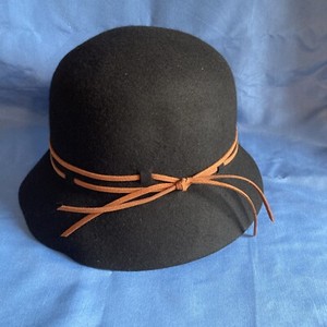 NWT Jeanne Simmons Womens Dark Brown Wool Wide Brim Hat Black Ribbon‎ Chic Boho Jeanne Simmons Wool Felt Bowler Wide Brim Hat - Taupe L at  main image 3