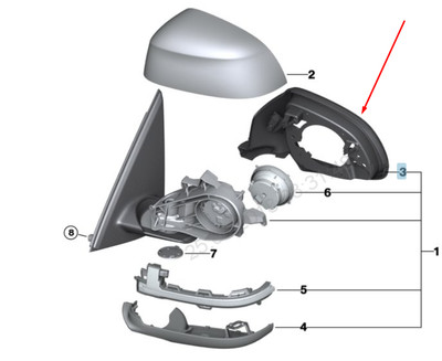NEW BMW X3 F25 RIGHT WING MIRROR SUPPORTING RING 51167291204 
