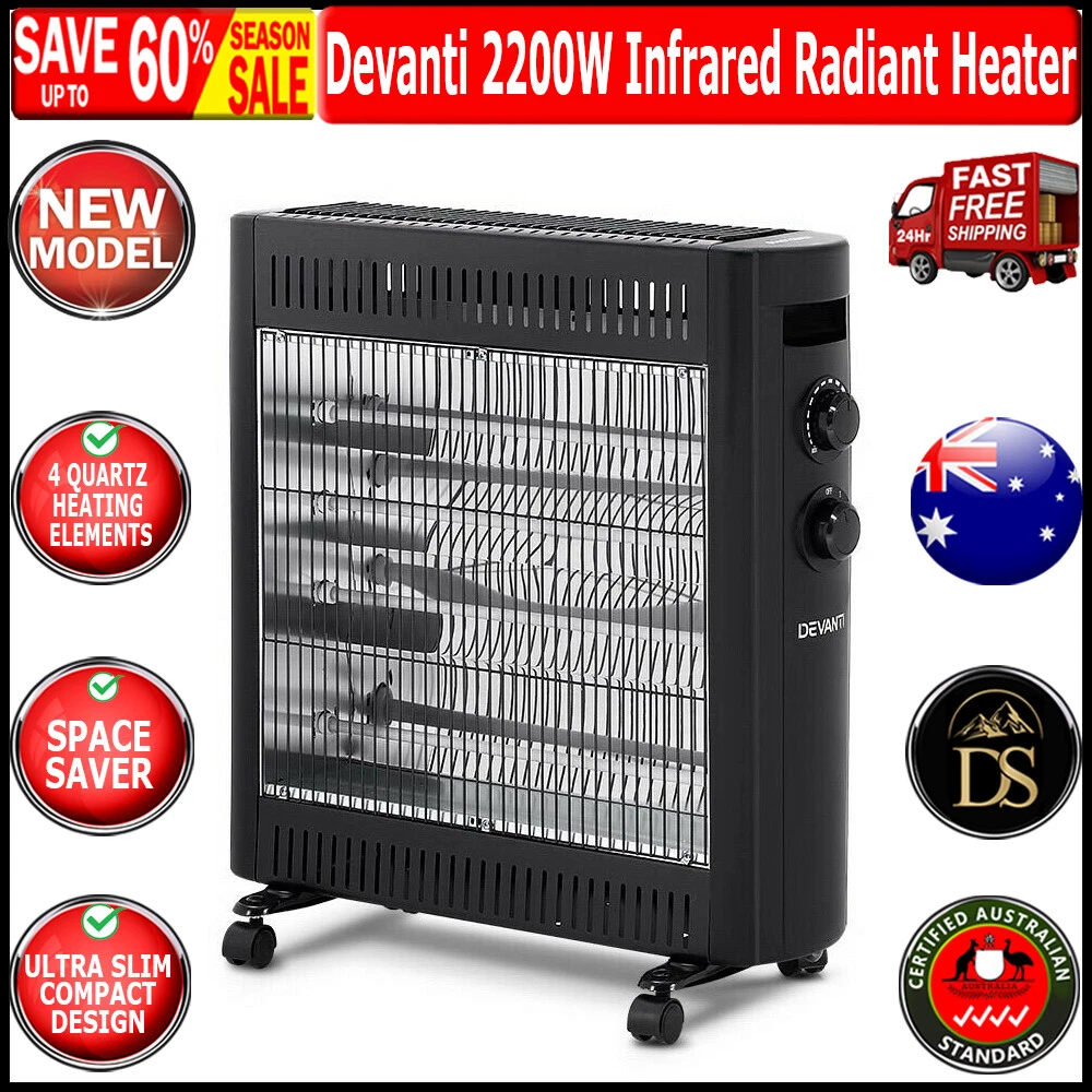 Devanti 2200W Infrared Radiant Heater Portable Electric Convection Heating  Panel | eBay