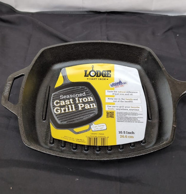 Lodge Grillpfanne quadratisch Gusseisen 10,5 Zoll, 1 (KLEINE ROSTMARKE)
