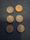 6 Vintage Key Date 1909 Indian Head Pennies.  Last Year Issues!
