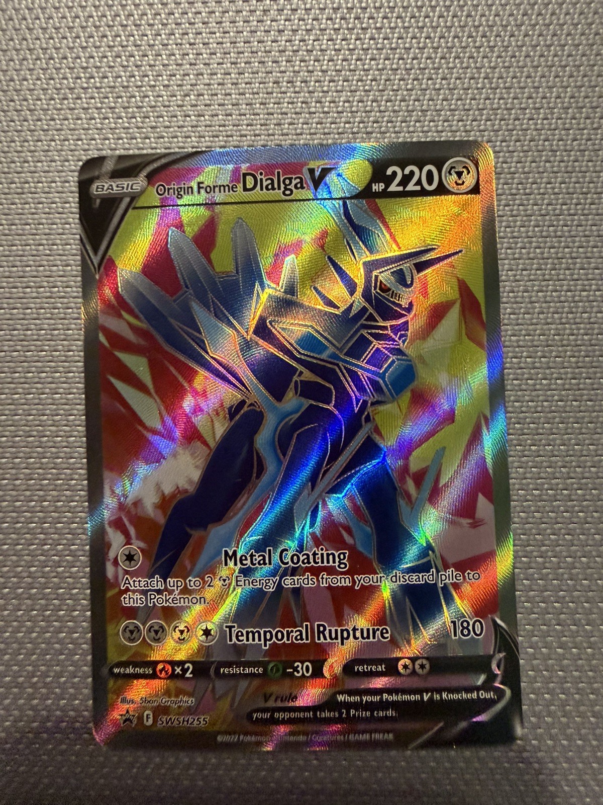 Pokemon Origin Forme Dialga V SWSH255 Promo Full Art Card