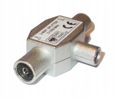 Vintage TV Antennenverteiler Metall 1 Stecker 2 Steckdosen 1 Stück