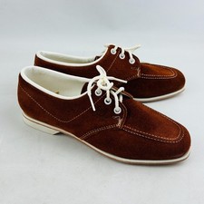 Vintage Endicott Johnson Soft Ones Bowling Shoes Womens 7 Brown Suede Lace Up