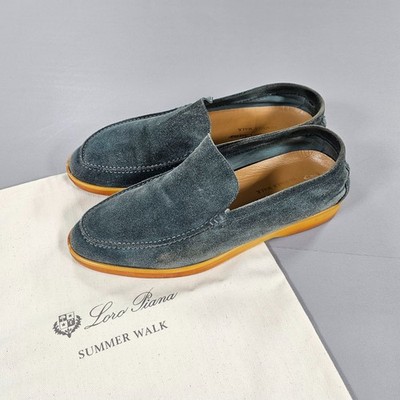 Loro Piana Herren Schuhe Grün 41 Sommer Walk Wildleder Halbschuhe Ledersohle 7 UK
