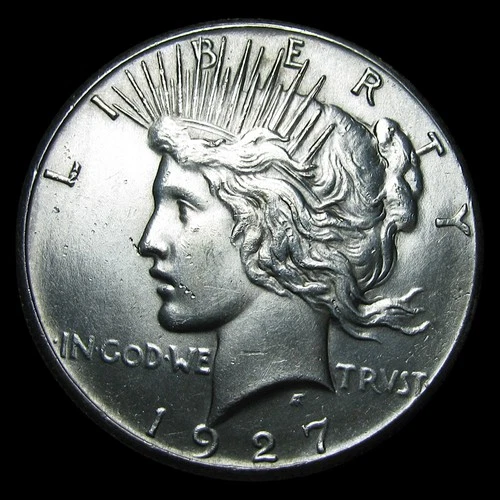 1927 Peace Dollar Silver ---- Unc Stunning Details Coin ---- #KK276