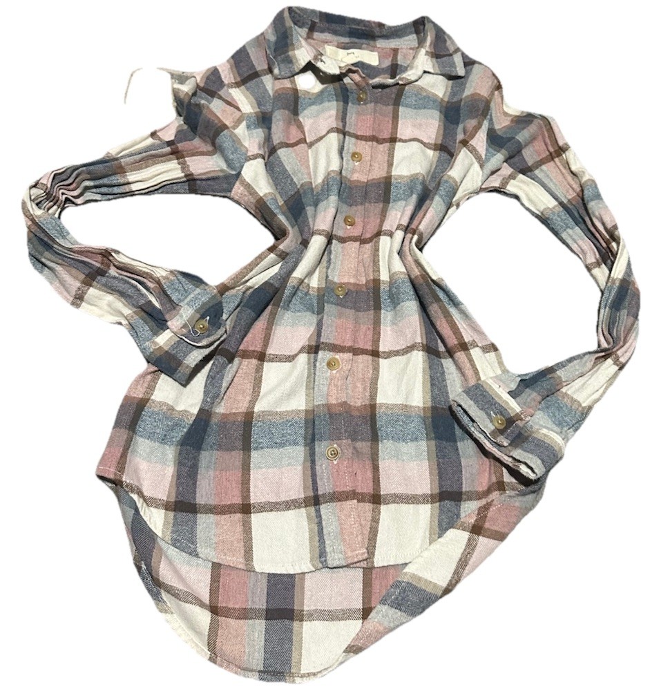 Thread & Supply Plaid Collared Button Long Sleeve… - image 2