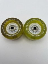 Ascot Drifting LED Light-Up Wheels Yellow/Green Pair   Inline/Drift Skate