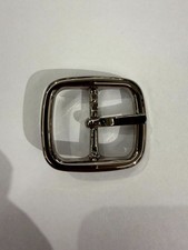 Solid Brass Polished Nickel Center Bar Belt Buckle Made in Italy Fits 1.10" Belt