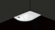 Image of 1200mm x 800mm Left Hand Shower Tray Offset Quadrant - 30mm Low Profile + Waste