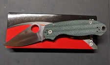 Spyderco Para 3 Sprint Run s45vn Forest Green G-10 Handle Full-Flat Grind