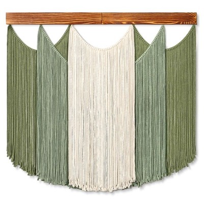 Macrame Wall Hanging Dip-Dyed Large Boho Wall Decor Yarn Tapestry Handmade Sa...